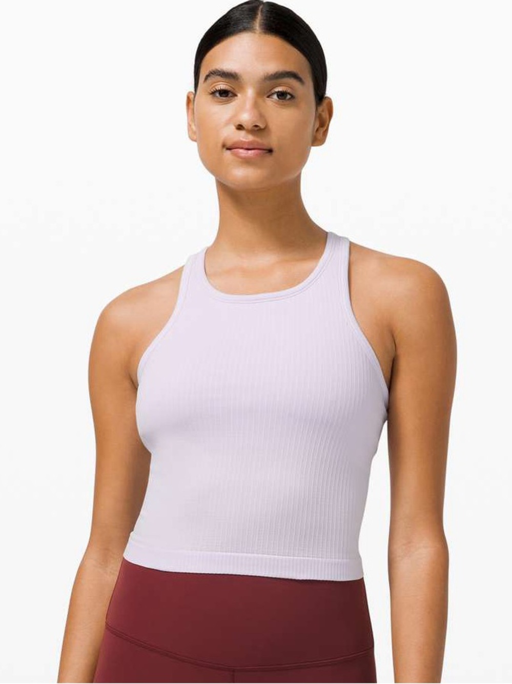 Lululemon Ebb To Street Racerback Crop Tank Top Lavender Dew Size 4